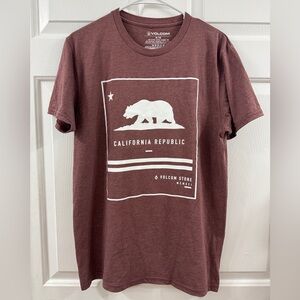 Volcom Men's Burgundy California Republic Tee